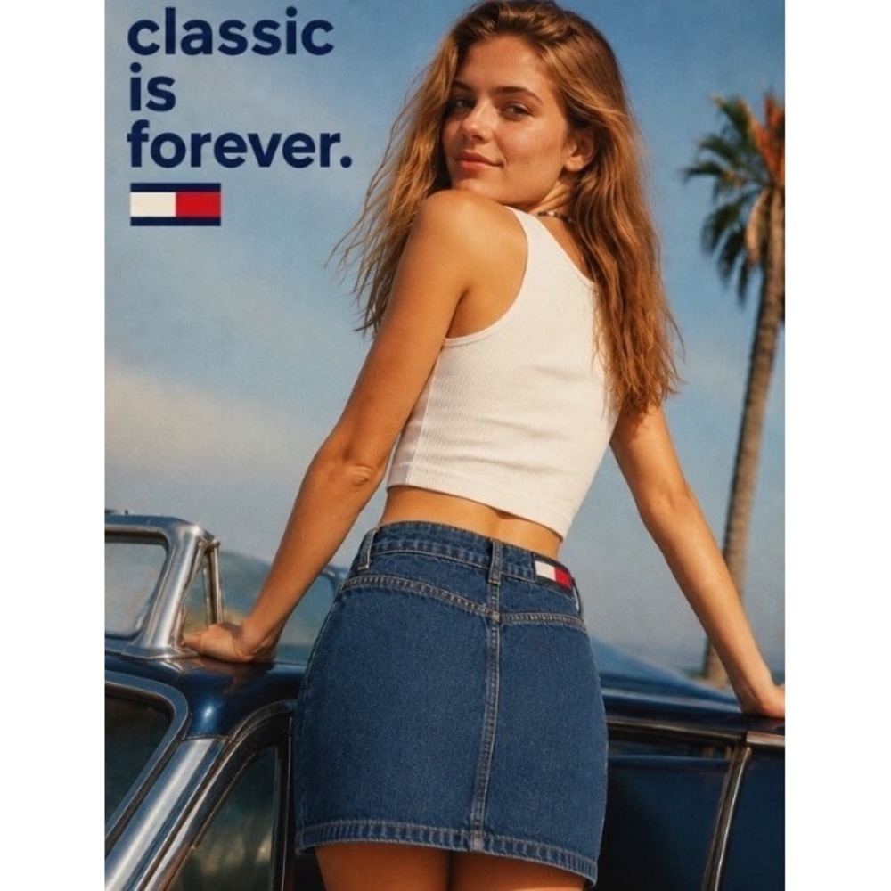 Vintage y2k Tommy Hilfiger Denim Mini Skirt